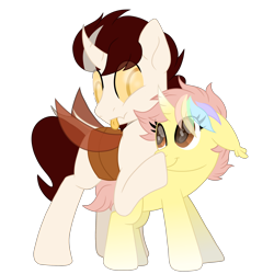 Size: 2500x2500 | Tagged: safe, artist:ponkus, oc, oc only, oc:biepbot, oc:ponkus, bat pony, changeling, pony, unicorn, waspling, :p, boop, female, holeless, horn, male, mare, simple background, stallion, tongue out, transparent background