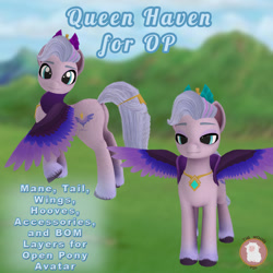 Size: 525x525 | Tagged: safe, queen haven, pegasus, pony, open pony, g5, 3d, butt, havenbutt, plot, second life, solo