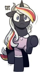 Size: 803x1444 | Tagged: safe, artist:php104, oc, oc only, oc:velvet remedy, pony, unicorn, fallout equestria, g4, clothes, horn, raised hoof, simple background, solo, surprised, transparent background