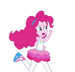 Size: 754x720 | Tagged: safe, artist:blockslikepl, edit, edited screencap, screencap, pinkie pie, human, equestria girls, g4, background removed, clothes, female, not a vector, rah rah skirt, running, simple background, skirt, solo, transparent background