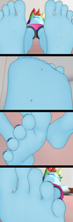 Size: 5000x15000 | Tagged: safe, artist:dragonalex555, rainbow dash, equestria girls, g4, barefoot, bed, feet, fetish, foot fetish, macro, micro, relaxing, relief, sleeping, soles, tiny, toes