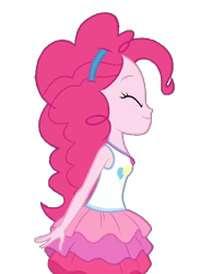 Size: 688x889 | Tagged: safe, artist:blockslikepl, edit, edited screencap, screencap, pinkie pie, human, equestria girls, g4, background removed, clothes, eyes closed, female, not a vector, rah rah skirt, simple background, skirt, solo, transparent background
