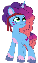 Size: 1900x3143 | Tagged: safe, artist:gmaplay, misty brightdawn, pony, unicorn, friday night food fight, g5, my little pony: tell your tale, spoiler:g5, spoiler:my little pony: tell your tale, spoiler:tyts01e66, coat markings, cute, freckles, horn, mistybetes, rebirth misty, simple background, smiling, smirk, socks (coat markings), solo, transparent background