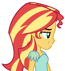 Size: 8977x9771 | Tagged: safe, artist:andoanimalia, sunset shimmer, equestria girls, g4, my past is not today, female, looking right, simple background, smiling, solo, transparent background, vector