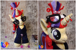 Size: 2560x1700 | Tagged: safe, artist:1stastrastudio, moondancer, pony, g4, book, irl, photo, plushie, solo