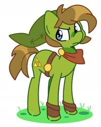 Size: 1415x1774 | Tagged: safe, artist:kindakismet, earth pony, pony, link, ponified, simple background, solo, the legend of zelda, white background