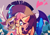 Size: 2048x1441 | Tagged: safe, artist:acid-fangs, discord, fluttershy, draconequus, pegasus, pony, g4, arm fluff, big ears, big eyes, blushing, bush, colored, colored eyebrows, colored pinnae, cute, discute, duo, duo male and female, ear fluff, eyelashes, eyes closed, fangs, female, floating heart, flower, heart, hoof fluff, hug, hug from behind, looking at someone, male, mare, mismatched horns, mismatched wings, neck fluff, nose blush, one eye closed, one wing out, outline, partially open wings, pink mane, pink tail, shiny eyelashes, shiny eyes, ship:discoshy, shipping, shyabetes, smiling, starry eyes, straight, tail, watermark, wingding eyes, wings, yellow coat