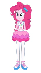 Size: 838x1492 | Tagged: safe, artist:blockslikepl, edit, edited screencap, screencap, pinkie pie, human, equestria girls, g4, background removed, clothes, female, not a vector, rah rah skirt, simple background, skirt, solo, transparent background