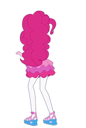 Size: 654x966 | Tagged: safe, artist:blockslikepl, edit, edited screencap, screencap, pinkie pie, human, equestria girls, g4, back of head, background removed, clothes, female, rah rah skirt, rear view, simple background, skirt, solo, transparent background