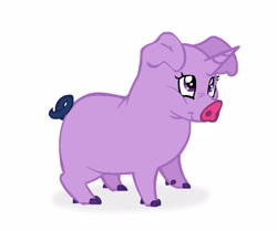 Size: 1971x1650 | Tagged: safe, artist:partyponypower, twilight sparkle, pig, g4, horn, horned pig, simple background, solo, species swap, twilight porkle, unicorn horn, white background
