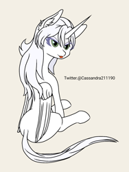 Size: 1500x2000 | Tagged: safe, artist:cassandra211190, oc, oc only, oc:κασσάνδρα, alicorn, pony, alicorn oc, horn, solo, tongue out, wings