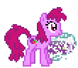Size: 110x96 | Tagged: safe, artist:botchan-mlp, berry punch, berryshine, earth pony, pony, g4, animated, desktop ponies, drink, drinking, female, mare, pixel art, punch (drink), punch bowl, simple background, solo, sprite, transparent background