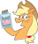 Size: 785x913 | Tagged: safe, artist:threetwotwo32232, applejack, earth pony, pony, g4, atg 2024, female, jar, jar of dirt, looking at you, mare, newbie artist training grounds, pun, simple background, solo, transparent background, visual pun