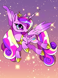 Size: 1200x1600 | Tagged: safe, artist:stacy_165cut, princess cadance, alicorn, pony, g4, crown, female, hoof shoes, jewelry, mare, peytral, princess shoes, regalia, smiling, solo, sparkles