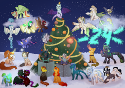 Size: 3508x2480 | Tagged: oc name needed, safe, artist:jjsh, oc, oc only, alicorn, bat pony, dragon, earth pony, pegasus, pony, unicorn, bandage, bat pony oc, bat wings, box, celebration, cheering, christmas, christmas lights, christmas tree, clothes, cloud, collar, concave belly, confused, cute, cute face, dragon tail, dress, ear fluff, evil, excited, female, fish tail, fluffy, fluffy mane, garland, glasses, happy, happy new year, hat, headphones, heterochromia, high res, holiday, hoodie, horn, hug, in a tree, laughing, leonine tail, long mane, long tail, looking at someone, looking at something, looking away, looking up, magic, magic aura, male, mare, new year, night, on a cloud, open mouth, raised hoof, running, scarf, singing, sitting, sky, smiling, snow, sparkles, spread wings, stallion, sweater, tail, teeth, tongue out, tree, turned head, upside down, walking, wing fluff, wings, winter