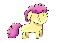 Size: 1300x953 | Tagged: safe, li'l cheese, earth pony, pony, g4, atg 2024, baby, baby pony, female, filly, foal, newbie artist training grounds, outline, simple background, solo, struggling, transparent background, white outline