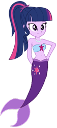 Size: 460x1024 | Tagged: safe, artist:fireluigi29, sci-twi, twilight sparkle, mermaid, equestria girls, g4, bare shoulders, cutie mark, female, fish tail, jewelry, mermaid tail, necklace, pearl necklace, sleeveless, tail