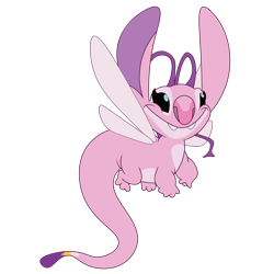 Size: 1500x1500 | Tagged: safe, artist:prixy05, pipp petals, alien, g5, experiment, female, lilo and stitch, simple background, solo, species swap, transparent background, vector, wings