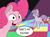 Size: 1600x1191 | Tagged: safe, artist:doodledonutart, maud pie, pinkie pie, earth pony, pony, g4, atg 2024, dance floor, dialogue, duo, duo female, female, mare, missing accessory, mood contrast, neutral, newbie artist training grounds, open mouth, open smile, pie sisters, siblings, sisters, smiling, speech bubble, spotlight