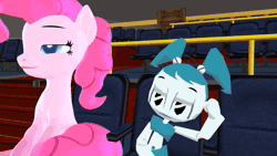 Size: 1280x720 | Tagged: safe, artist:puzzlshield2, maud pie, pinkie pie, princess luna, pony, equestria girls, g4, season 8, the maud couple, 3d, animated, auditorium, comedy, crossover, ennard, five nights at freddy's, five nights at freddy's: sister location, fnaf world, funny, jenny wakeman, laughing, mario, meme, microphone, mmd, mr. puzzles (smg4), patrick star, reanimation, recreation, smg4, spongebob squarepants, stand-up comedy, super mario bros., youtube link, youtube video
