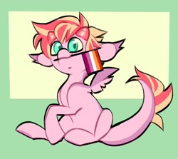 Size: 1880x1676 | Tagged: safe, artist:twi_sfw, oc, oc only, pegasus, pony, cute, female, lesbian, lesbian pride flag, mare, pegasus oc, pegasus wings, pride, pride flag, pride month, small wings, wings