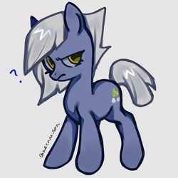 Size: 4096x4096 | Tagged: safe, artist:metaruscarlet, limestone pie, earth pony, pony, g4, gray background, looking at you, question mark, simple background, solo, wondering