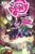 Size: 2063x3131 | Tagged: safe, artist:amy mebberson, idw, official comic, spike, twilight sparkle, dragon, pony, unicorn, g4, micro-series #1, my little pony micro-series, bipedal, book, comic cover, cover, cover art, duo, duo male and female, fanfic, female, horn, male, mare, my little pony logo, open mouth, open smile, scroll, smiling, stifling laughter, tail, unicorn twilight