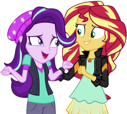 Size: 2806x2520 | Tagged: safe, edit, edited screencap, editor:homersimpson1983, screencap, starlight glimmer, sunset shimmer, human, equestria girls, equestria girls specials, g4, my little pony equestria girls: mirror magic, background removed, duo, duo female, female, not a vector, simple background, transparent background