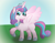 Size: 3400x2684 | Tagged: safe, artist:sweetielover, princess flurry heart, alicorn, g4, atg 2024, countryside, fear, female, high res, newbie artist training grounds, older, raised leg, simple background, solo, spread wings, wings