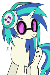 Size: 2105x3154 | Tagged: safe, artist:frownfactory, dj pon-3, vinyl scratch, unicorn, g4, female, glasses, headphones, horn