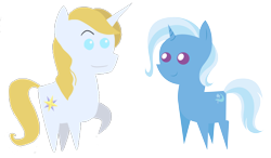 Size: 11970x6975 | Tagged: safe, artist:stagetechyart, artist:tikibat, edit, vector edit, prince blueblood, trixie, pony, unicorn, g4, absurd resolution, chibi, cute, duo, duo male and female, female, happy, horn, male, pointy ponies, prince bluebetes, raised hoof, ship:bluetrix, shipping, simple background, smiling, straight, transparent background, vector