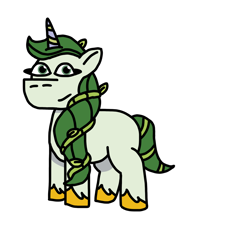 Size: 1280x1280 | Tagged: safe, artist:josephthedumbimpostor, 莉芙, pony, unicorn, g5, my little pony: tell your tale, horn, leaf, simple background, solo, white background