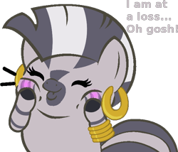 Size: 598x513 | Tagged: artist needed, safe, zecora, zebra, g4, cute, dashface, i wub you, rhyme, simple background, solo, text, transparent background