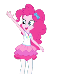 Size: 1154x1492 | Tagged: safe, artist:blockslikepl, edit, edited screencap, screencap, pinkie pie, human, equestria girls, g4, background removed, clothes, female, not a vector, rah rah skirt, simple background, skirt, solo, transparent background