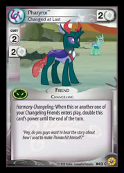 Size: 344x480 | Tagged: safe, enterplay, pharynx, soupling, changedling, changeling, friends forever (set), g4, my little pony collectible card game, to change a changeling, ccg, male, prince pharynx, solo focus