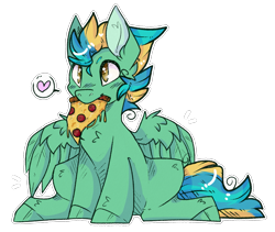 Size: 1465x1235 | Tagged: safe, artist:heart-sketch, oc, oc only, oc:vindi, pegasus, pony, food, pizza, simple background, solo, transparent background