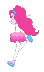 Size: 260x424 | Tagged: safe, artist:blockslikepl, edit, edited screencap, screencap, pinkie pie, human, equestria girls, g4, back of head, background removed, clothes, female, rah rah skirt, simple background, skirt, solo, transparent background