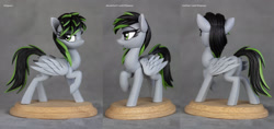 Size: 3467x1642 | Tagged: safe, artist:h1ppezz, oc, oc only, oc:silver moon, pegasus, pony, female, figurine, irl, mare, photo, solo