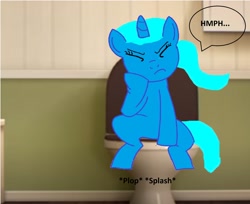 Size: 1884x1536 | Tagged: safe, artist:memeartboi, pony, unicorn, g4, 1000 hours in ms paint, bathroom, but why, female, grunt, grunting, horn, imminent flush, implied pooping, mare, mother, nicole watterson, plop, ponified, pushing, sitting, sitting on toilet, solo, splash, struggling, the amazing world of gumball, toilet, toilet humor