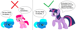 Size: 4752x1896 | Tagged: safe, artist:memeartboi, twilight sparkle, alicorn, earth pony, pegasus, pony, g4, adult, anais watterson, annoyed, argument, brother and sister, colt, comfort, comforting, correction, crossover, daisy the donkey, discussion, doll, duo, duo male and female, element of magic, emotional, encouragement, family, female, filly, foal, gumball watterson, heartwarming, male, mare, motivational, ponified, sad, siblings, simple background, the amazing world of gumball, toy, twilight sparkle (alicorn), upset, white background