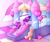 Size: 4186x3530 | Tagged: safe, artist:kirari_chan, pinkie pie, oc, oc only, oc:emilia starsong, pegasus, pony, rabbit, g4, advertisement, animal, animal costume, balloon, bottle, bouncy castle, bow, bunny costume, castle, clothes, commission, commission info in description, complex background, costume, cute, female, filly, foal, folded wings, full body, fully shaded, happy, heart, heart balloon, hoof heart, implied diaper, kigurumi, looking at you, onesie, palindrome get, pegasus oc, pink background, pinkie pie plushie, plushie, puzzle, rainbow, smiling, teddy bear, wings