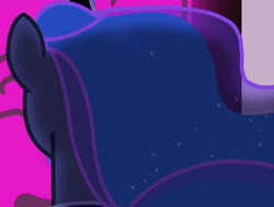 Size: 1426x1080 | Tagged: safe, screencap, princess luna, alicorn, g4, the crystal empire, back of head, cropped, female, mare, solo