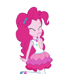 Size: 950x1040 | Tagged: safe, artist:blockslikepl, edit, edited screencap, screencap, pinkie pie, human, equestria girls, g4, background removed, clothes, eyes closed, female, not a vector, rah rah skirt, simple background, skirt, solo, transparent background