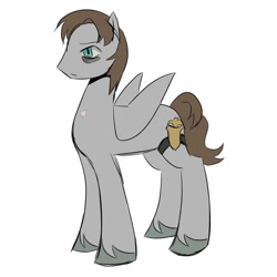 Size: 894x894 | Tagged: safe, artist:0liiver, pegasus, pony, fbi, peter strahm, ponified, saw (movie), scar, simple background, solo, white background