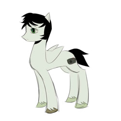 Size: 894x894 | Tagged: safe, artist:0liiver, pegasus, pony, adam faulkner-stanheight, ponified, saw (movie), simple background, solo, white background