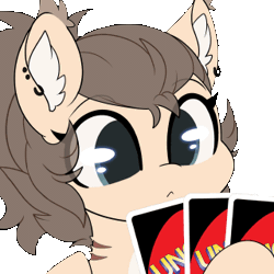 Size: 320x320 | Tagged: artist needed, safe, oc, oc only, oc:dima, pegasus, pony, :<, animated, gif, playing card, simple background, solo, transparent background, uno, uno reverse card