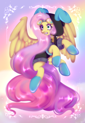 Size: 2300x3330 | Tagged: safe, artist:kittencoffin, fluttershy, pegasus, pony, g4, clothes, costume, dangerous mission outfit, goggles, hoodie, solo