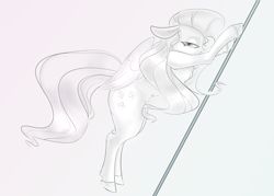 Size: 2800x2000 | Tagged: safe, artist:heavenless, fluttershy, g4, bedroom eyes, grayscale, monochrome