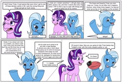 Size: 2400x1612 | Tagged: safe, artist:termyotter, starlight glimmer, trixie, pony, unicorn, g4, atg 2024, comic, female, horn, mare, newbie artist training grounds, whoopee cushion