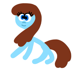 Size: 969x906 | Tagged: safe, artist:emilycreator63, earth pony, pony, g4, 1000 hours in ms paint, cute, eye clipping through hair, female, lana del rey, mare, no ears, ponified, ponified celebrity, rule 85, simple background, sitting, solo, species swap, stick figure, white background